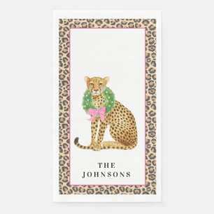Christmas Wreath Leopard  Napkin