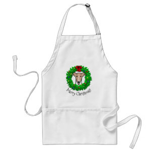 Christmas Wreath & Lights Whippet - Fawn & white Standard Apron