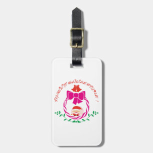 Christmas wreath luggage tag