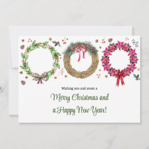 Christmas Wreath Making Holiday Greeting Card