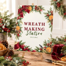 Christmas Wreath Making Station Sign