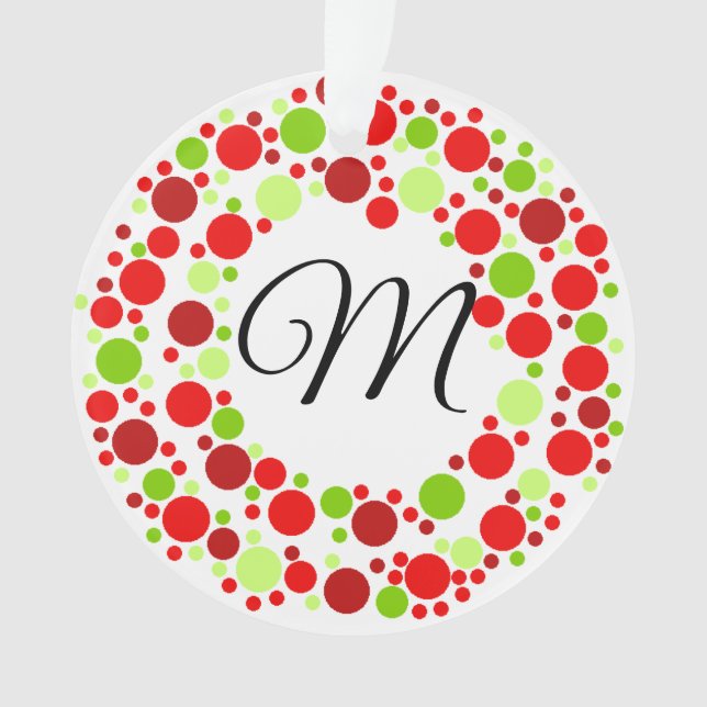 Christmas wreath monogram ornament (Front)