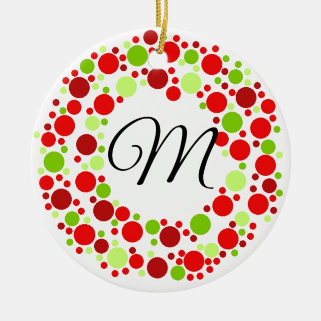 Christmas wreath monogram ornament (Front)