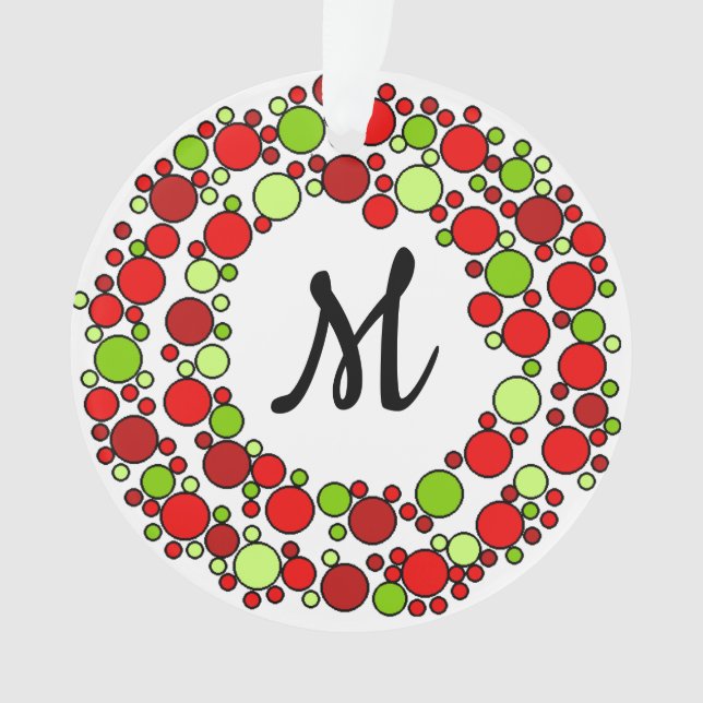 Christmas wreath monogram ornament (Front)