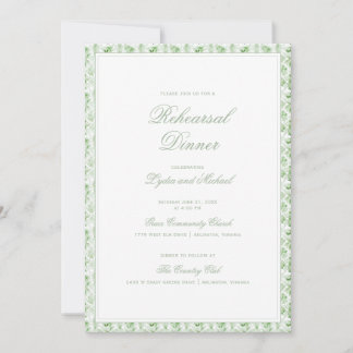 Christmas Wreath | Monogram Rehearsal Dinner Invitation