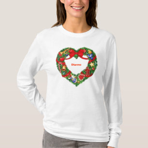 Christmas Wreath Monogrammed Ladies Top