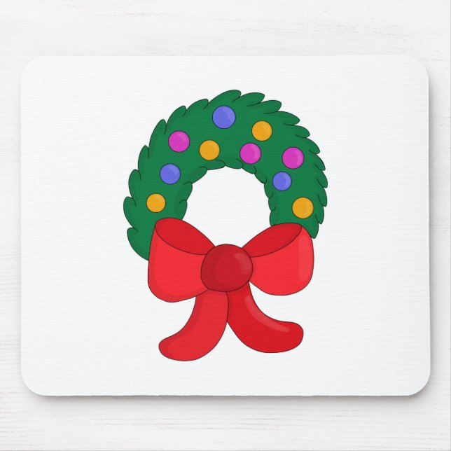 Christmas Wreath Mouse Pad (Front)