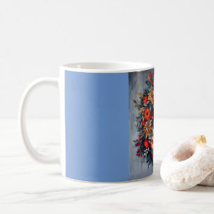 Christmas wreath Mug, oil color paint Coffee Mug