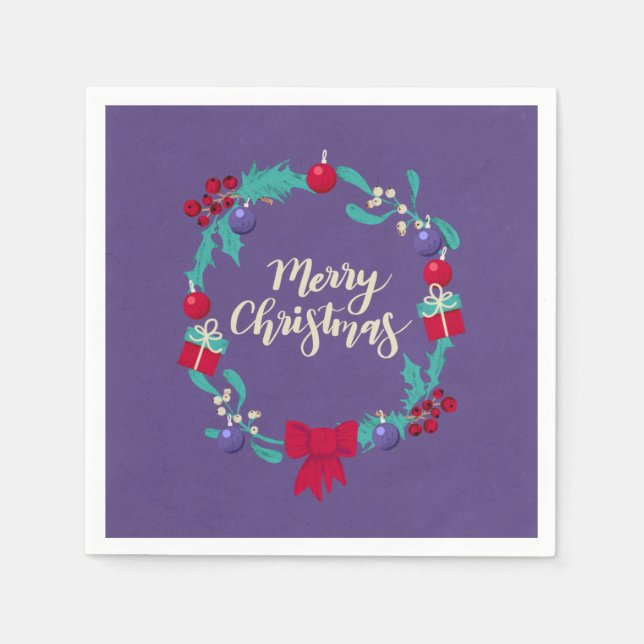Christmas Wreath Napkin (Front)