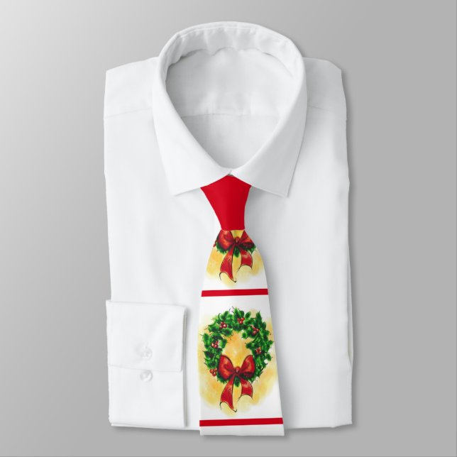 Christmas Wreath Neck Tie (Tied)