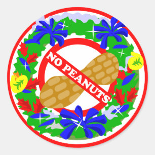 Christmas Wreath No Peanuts Stickers