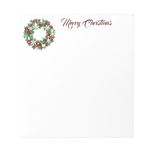 Christmas Wreath Notepad (Front)