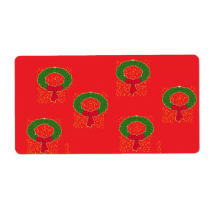 Christmas wreath on red