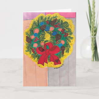 Christmas Wreath on the Front Door Card