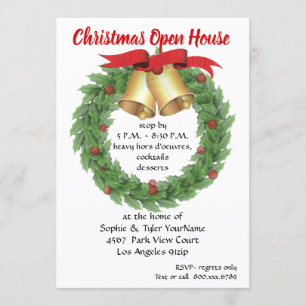 Christmas Wreath Open House Invitation