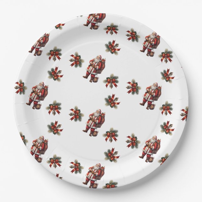 Christmas Wreath Paper Plate (Front)