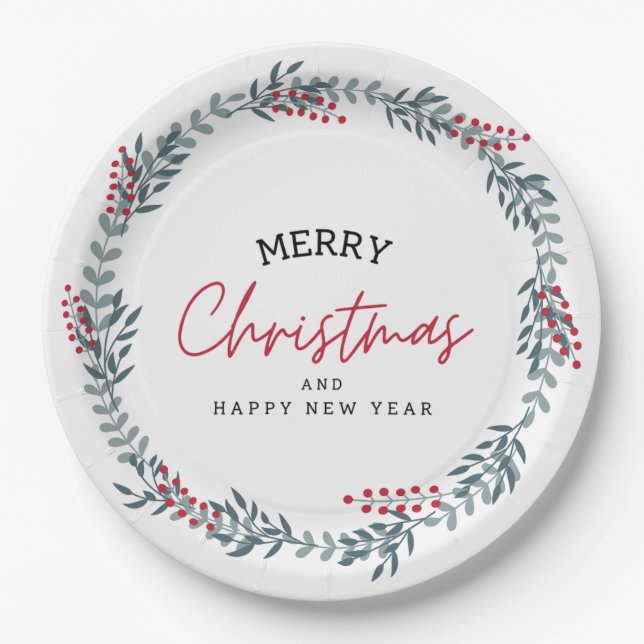 Christmas Wreath Paper Plate (Front)