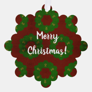 Christmas Wreath Pattern Tree Decoration Card