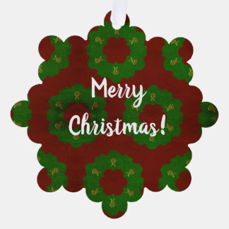 Christmas Wreath Pattern Tree Decoration Card