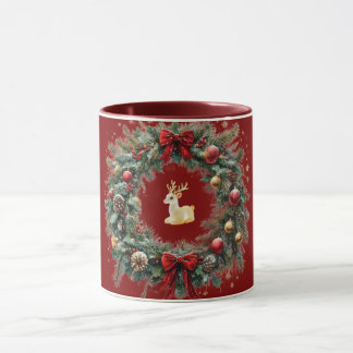 Christmas Wreath Personalised Mug
