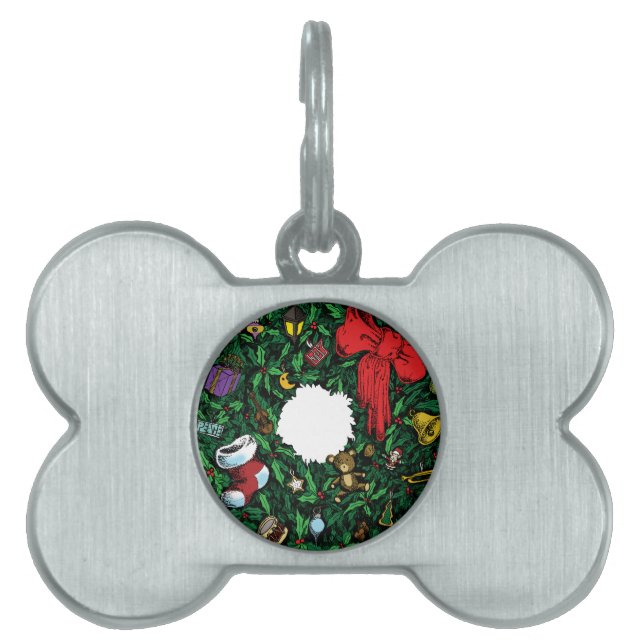 Christmas Wreath Pet Tag (Front)