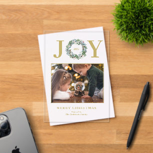 Christmas Wreath Photo Acrylic Invitations