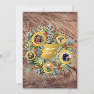 Christmas Wreath Photo Collage Holiday Card