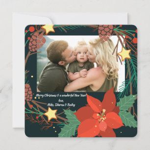 Christmas Wreath Photo Holiday Card