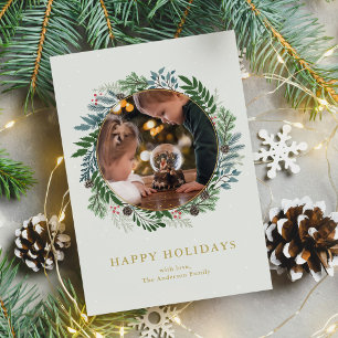 Christmas Wreath Photo Holiday Card