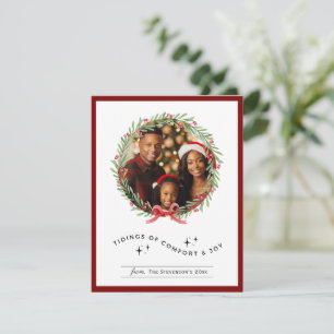 Christmas Wreath Photo Personalised Holiday Card