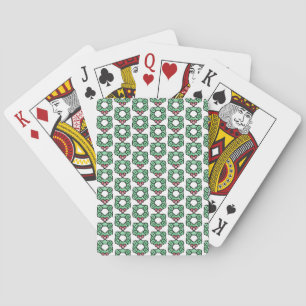 christmas wreath playing cards