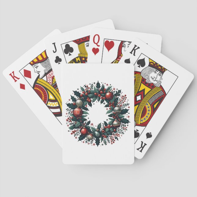 Christmas Wreath Playing Cards (Back)