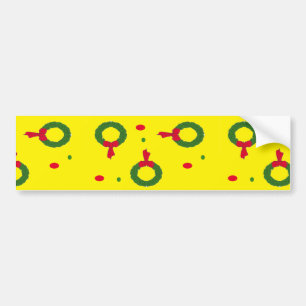 Christmas wreath polka dots bumper sticker