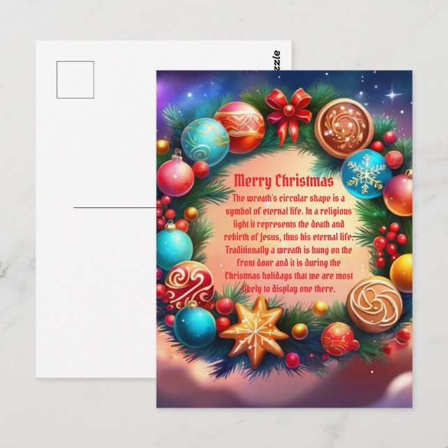 Christmas Wreath Postcard (Front/Back)