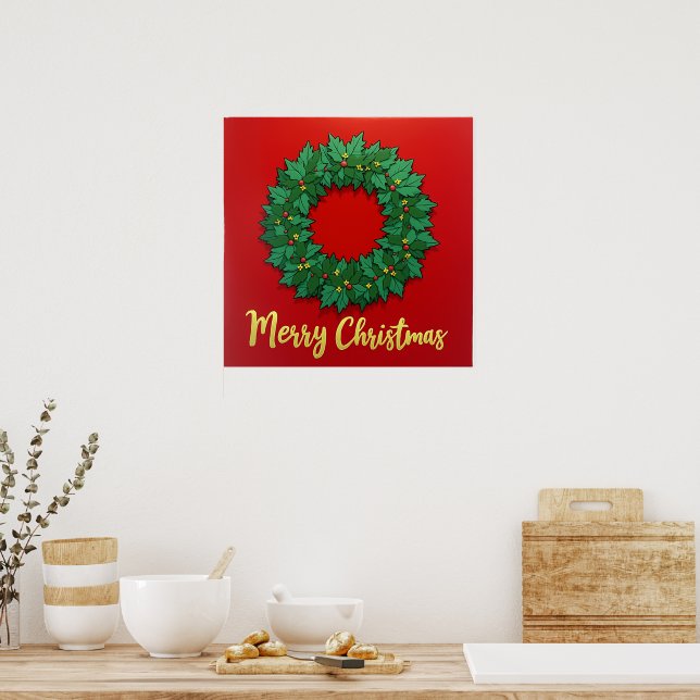  christmas wreath poster (Kitchen)