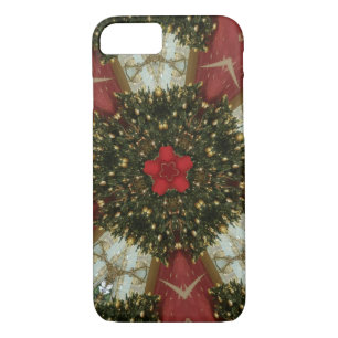 Christmas Wreath Red Green Gold with Red Star iPhone 8/7 Case