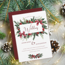 Christmas Wreath Red Green Winter Festive Wedding