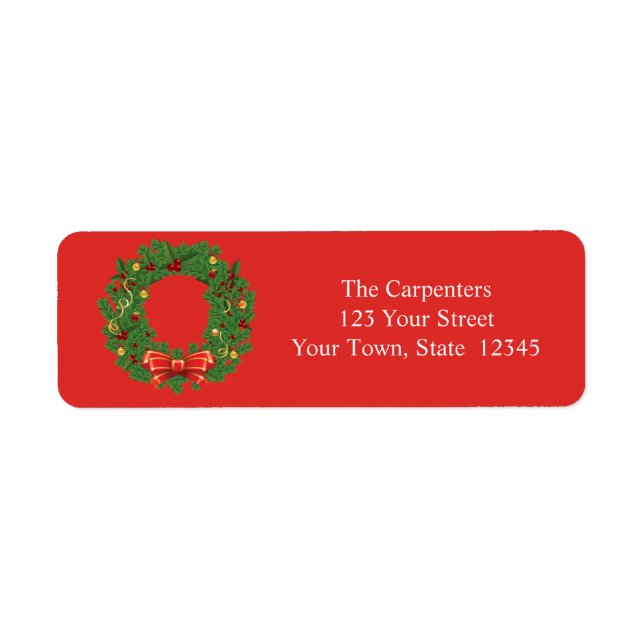 Christmas Wreath Red Labels (Front)