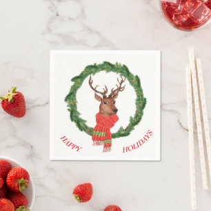 Christmas Wreath Reindeer Napkin