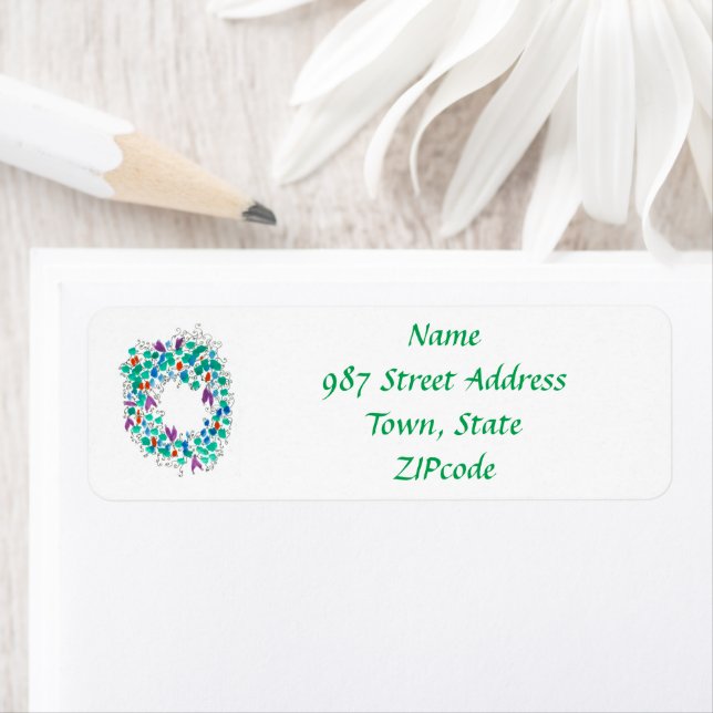Christmas Wreath Return Address Label (Insitu)