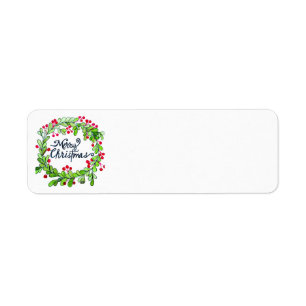 Christmas Wreath Return Address Label
