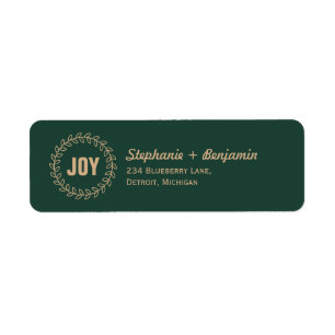 Christmas Wreath Return Address Label