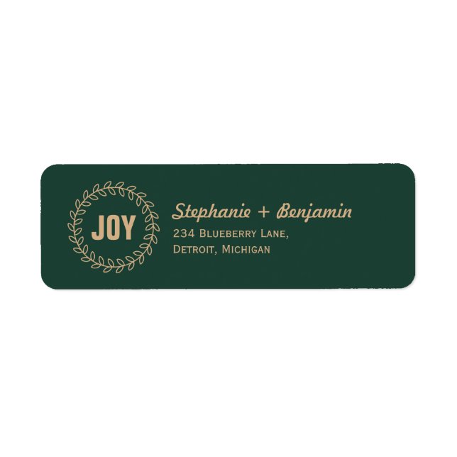 Christmas Wreath Return Address Label (Front)