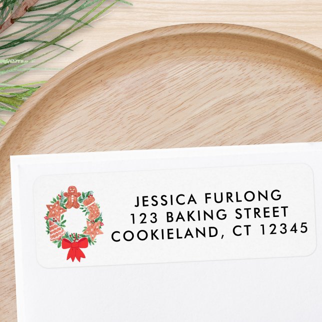 Christmas Wreath Return Address  Label (Creator Uploaded)