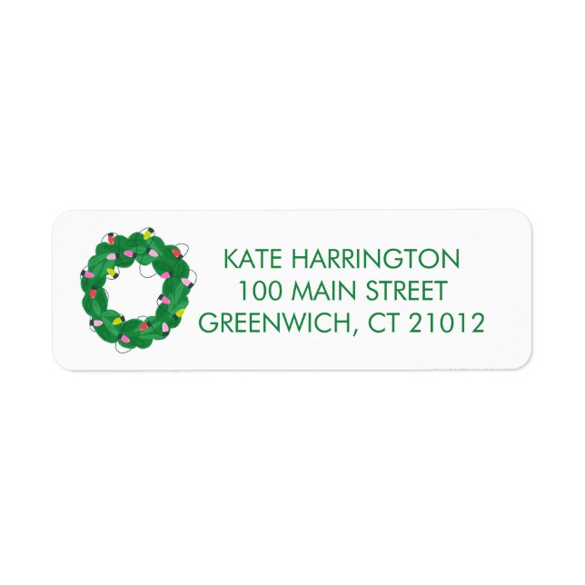 Christmas Wreath Return Address Label (Front)