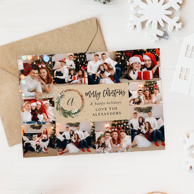 Christmas Wreath Rustic 10 Multi Photo - Beige (Creator Uploaded)