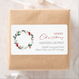 Christmas Wreath Shipping Label