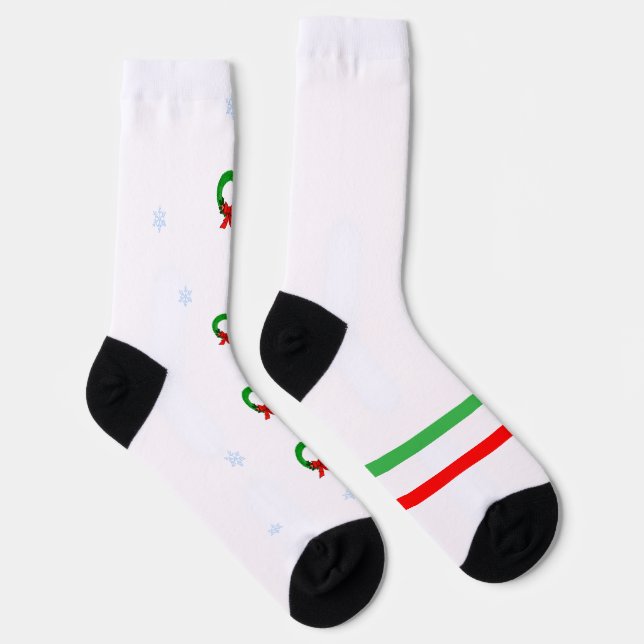 Christmas Wreath & Snowflake Crew Socks (Right)