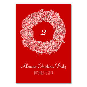 Christmas Wreath Table Number