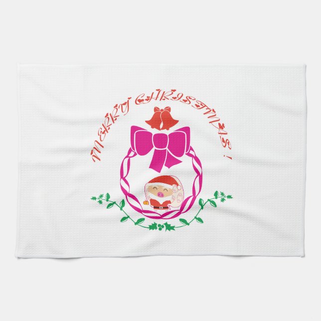 Christmas wreath tea towel (Horizontal)